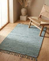 Solid Green Chindi Febric Dhurrie - 1