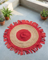 Bohemian Brown Chindi and Jute Dhurrie - 1