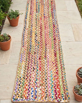 Braided Brown Chindi and Jute Dhurrie - 1