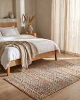 Striped Brown Chindi and Jute Dhurrie - 1