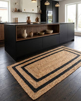 Geometric Brown Jute and Cotton Dhurrie - 1