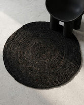 Solid Black Jute Dhurrie - 1