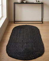 Solid Black Jute Dhurrie - 1