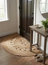 Braided Solid Brown Jute Dhurrie - 1