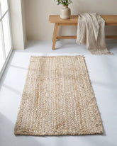 Solid White Jute Dhurrie - 1