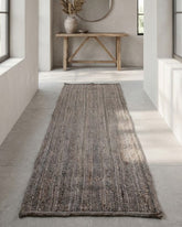 Textured Silver Jute Dhurrie - 1