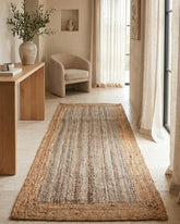 Bordered Brown Jute Dhurrie - 1