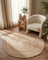 Textured Brown Jute Dhurrie - 1