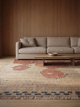 Asterlane Tan Deep Navy 5X7'6 Feet Dhurrie 90% Jute and 10% Wool for Living Room,Bedroom,Home