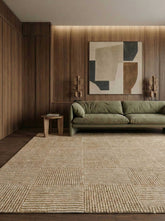 Asterlane Tan White 5X8 Feet Dhurrie 70% Wool and 30% Jute for Living Room,Bedroom,Home