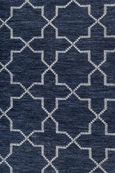 Asterlane Deep Navy White 5X8'6 Feet Dhurrie 100% Polyester for Living Room,Bedroom,Home
