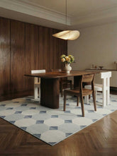 Asterlane Dark Night Blue White 5X8 Feet Dhurrie 100% Polyester for Living Room,Bedroom,Home