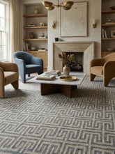 Asterlane Ensign Blue Ashwood 9X12 Feet Dhurrie 100% Wool for Living Room,Bedroom,Home