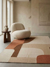 Asterlane Beige Orange 4X5'6 Feet Dhurrie 100% Wool for Living Room,Bedroom,Home