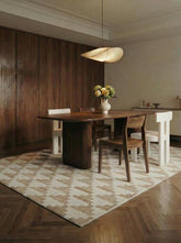 Asterlane Tan White 5X8 Feet Dhurrie 50% Jute and 50% Wool for Living Room,Bedroom,Home