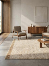 Asterlane Tan White 5X8 Feet Dhurrie 60% Jute and 40% Wool for Living Room,Bedroom,Home