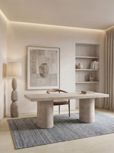 Eldra Blue Wool & Jute Dhurrie