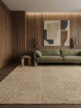 Asterlane Tan White 5X8 Feet Dhurrie 70% Wool and 30% Jute for Living Room,Bedroom,Home