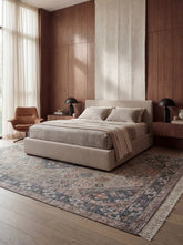 Isfara Blue Reyon Chennile Dhurrie