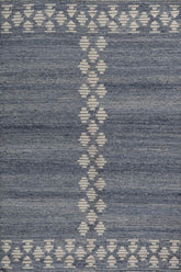 Aksum Blue Wool Dhurrie