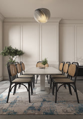 Soft Vintage Rug 6'6X9'6 Ft | Steel Gray Inky Sea Carpet For Living Room, Bedroom, Dining Room