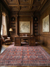 Caldris Burnt Orange Polyester Rug