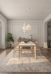 Soft Abstract Rug 4X6 Ft | White Honey Yellow Carpet For Living Room, Bedroom, Dining Room