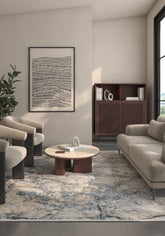 Soft Abstract Rug 4X6 Ft | Deep Navy Siam Blue Carpet For Living Room, Bedroom, Dining Room