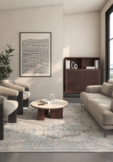 Soft Abstract Rug 4X6 Ft | Silver Lake Blue Stardust Carpet For Living Room, Bedroom, Dining Room