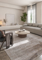 Soft Abstract Rug 5X7'6 Ft | Silver Mink White Carpet For Living Room, Bedroom, Dining Room