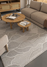 Soft Abstract Rug 5X7'6 Ft | Cyan Blue Steel Gray Carpet For Living Room, Bedroom, Dining Room