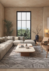 Asterlane Cyan Blue & Steel Gray Rug