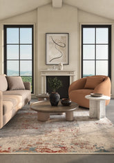 Soft Abstract Rug 6'6X9'6 Ft | Pale Aubergine Pale Lilac Carpet For Living Room, Bedroom, Dining Room