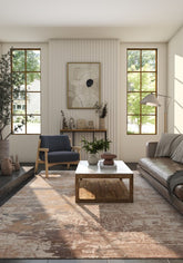 Soft Abstract Rug 6'6X9'6 Ft | Winter White Soft Gray Carpet For Living Room, Bedroom, Dining Room