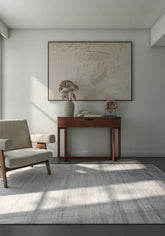 Soft Abstract Rug 6'6X9'6 Ft | White Ocean Blue Carpet For Living Room, Bedroom, Dining Room