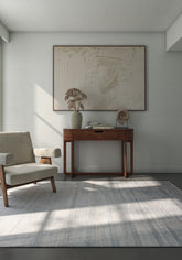 Soft Abstract Rug 6'6X9'6 Ft | White Ocean Blue Carpet For Living Room, Bedroom, Dining Room