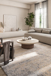 Asterlane Abstract Snow White & Neutral Gray Color Rug - Asterlane