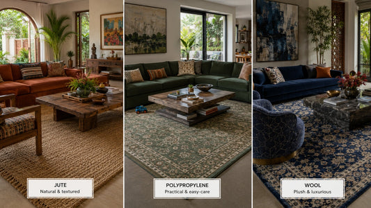 Jute vs Polypropylene vs Wool: Which Rug Material Works Best for Indian Homes?