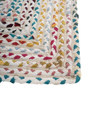 Braided White Chindi and Cotton Dhurrie - 4