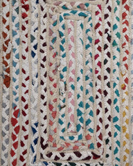Braided White Chindi and Cotton Dhurrie - 5