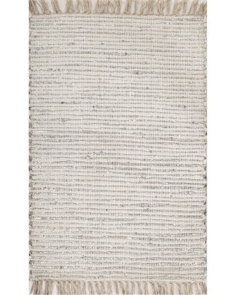 Solid White Chindi and Cotton Dhurrie - 2