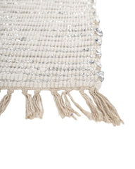 Solid White Chindi and Cotton Dhurrie - 4