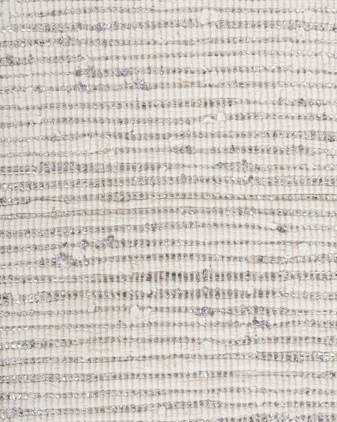 Solid White Chindi and Cotton Dhurrie - 5
