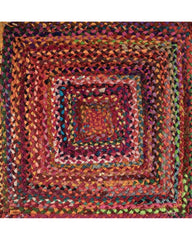 Braided Green Chindi Febric Dhurrie - 2