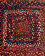 Braided Green Chindi Febric Dhurrie - 5