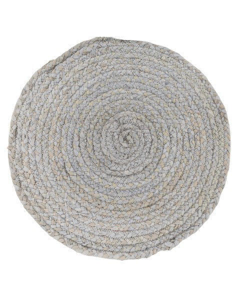 Solid Grey Chindi Febric Dhurrie - 2