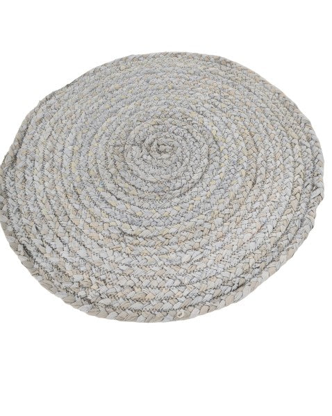 Solid Grey Chindi Febric Dhurrie - 3
