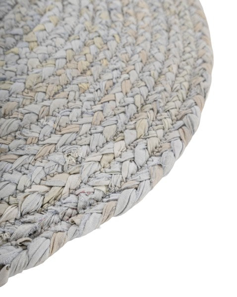 Solid Grey Chindi Febric Dhurrie - 4