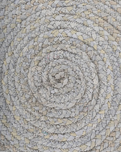 Solid Grey Chindi Febric Dhurrie - 5