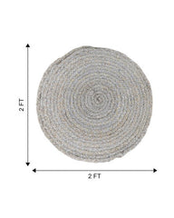 Solid Grey Chindi Febric Dhurrie - 6